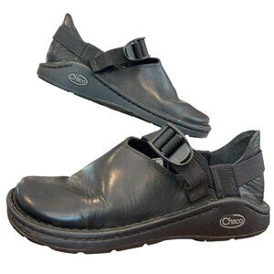 Chaco Pedshed Gunnison Black Leather Cushioned Outdoor Clog Shoe Womens Size 7.5